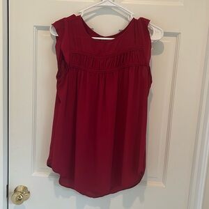 Loft Dressy Dark Red Tank Size Small